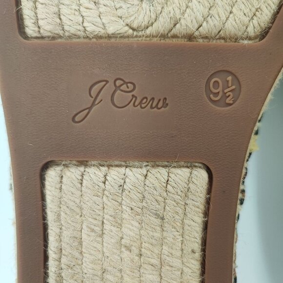 J. Crew Women's Leopard Print Brown Fabric Sandals Size 9.5 - Picture 7 of 9
